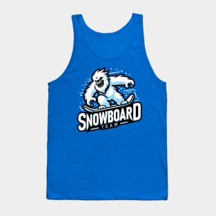 Cool Snowboarding Yeti Snowboard Team Abominable Snowman Graphic Tank Top